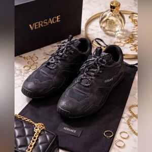 Versace All-Black Designer Sneakers
